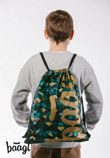 BAAGL 3-SET Skate Polygon: Rucksack, Federmäppchen, Beutel