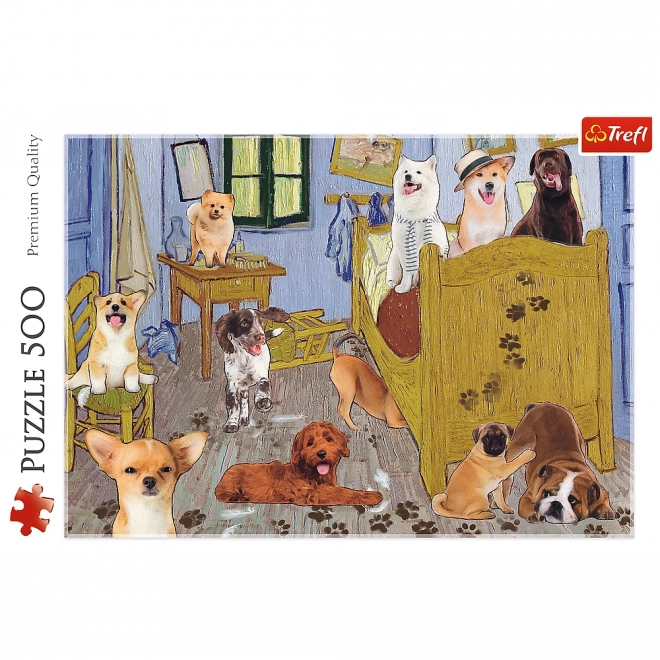 Puzzle 500 Teile – VAN GOGHs Zimmer: Hunde-Revolution Trefl