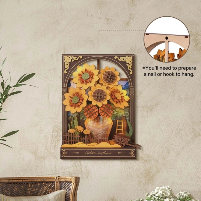 RoboTime 3D Holzpuzzle Goldene Sonnenblume