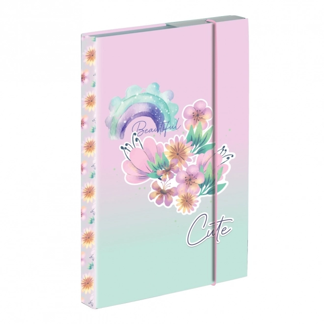 Box für Hefte im A4-Format mit Blumenmuster
