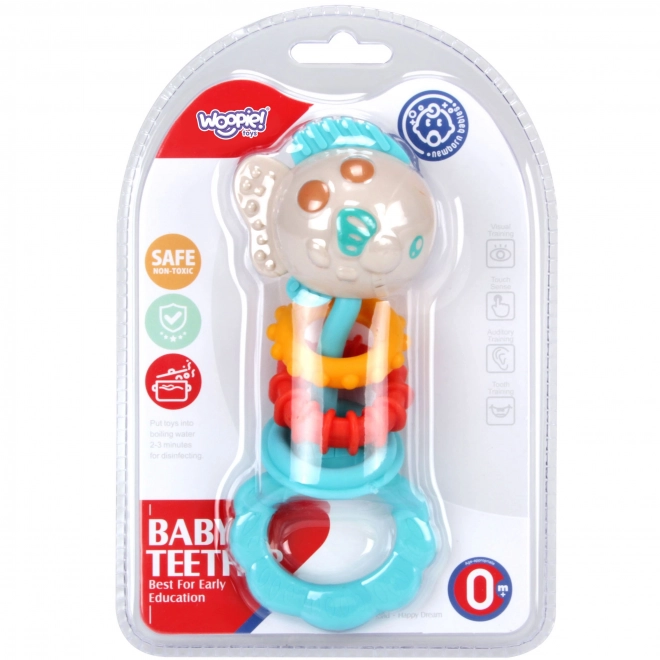 Woopie Baby Sensoryspielzeug 2-in-1 Rassel und Beißring