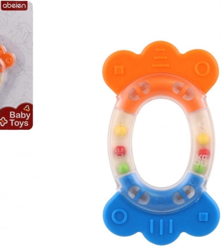 Rassel und Beißring Oval Kunststoff Silikon