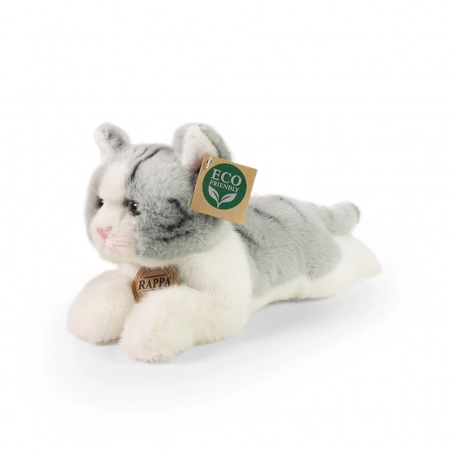 Grauer liegender Plüschkatze ECO-FRIENDLY