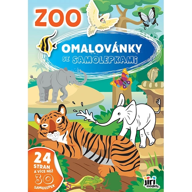 Malbuch A4 mit Zoo-Aufklebern