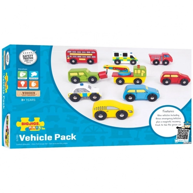 Bigjigs Rail Holz-Autorennbahn Set