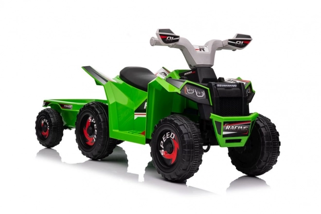 Elektrischer Quad mit Anhänger, grün