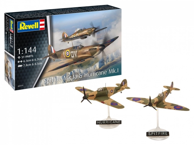 Modellflugzeuge Supermarine Spitfire Mk Ia & Hawker Hurricane 1/144