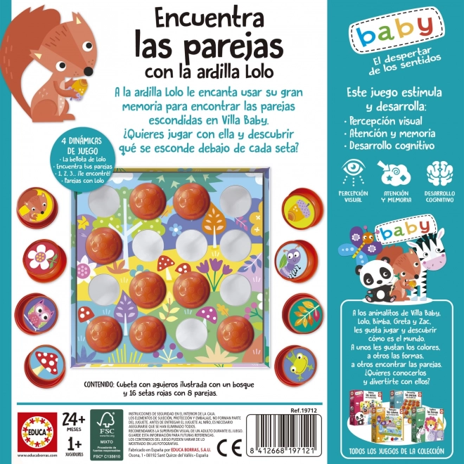 EDUCA Baby Memospiel mit Eichhörnchen Lolo