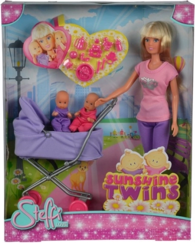 Steffi Love Puppe mit Tiefkinderwagen – lila