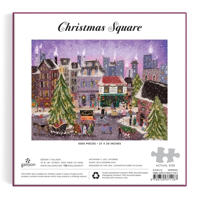 Galison Weihnachts-Puzzle - Weihnachtliche Kulisse mit Stadtmotiv