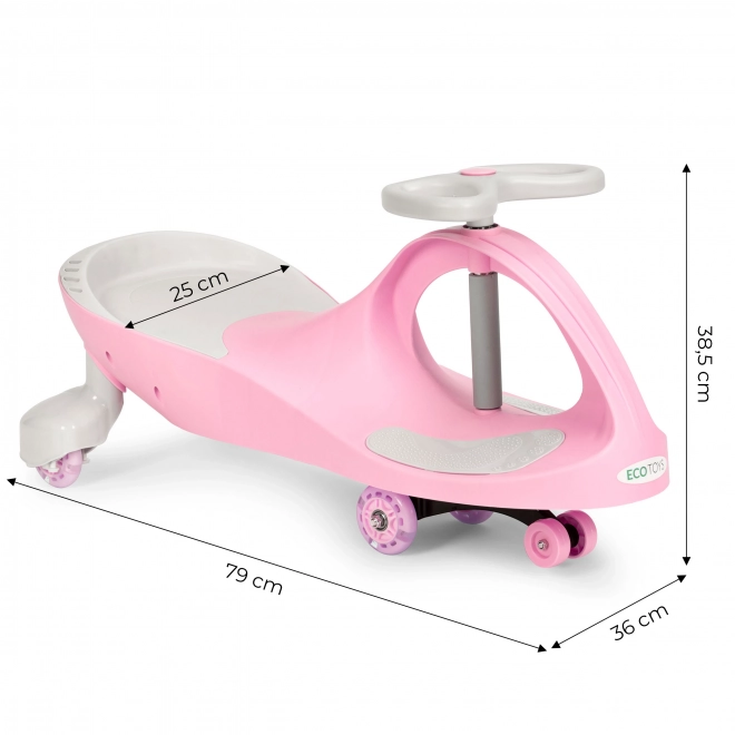 Wiggle Auto mit LED-Rädern in Rosa von ECOTOYS