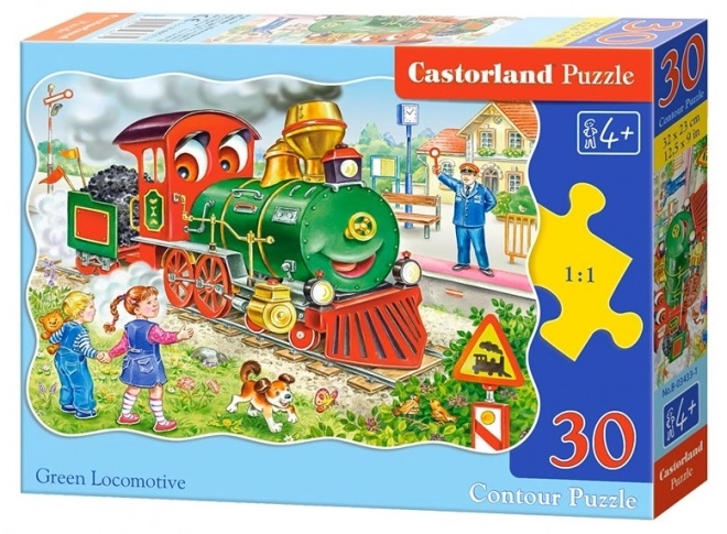 Puzzle 30 Teile Grüne Lokomotive