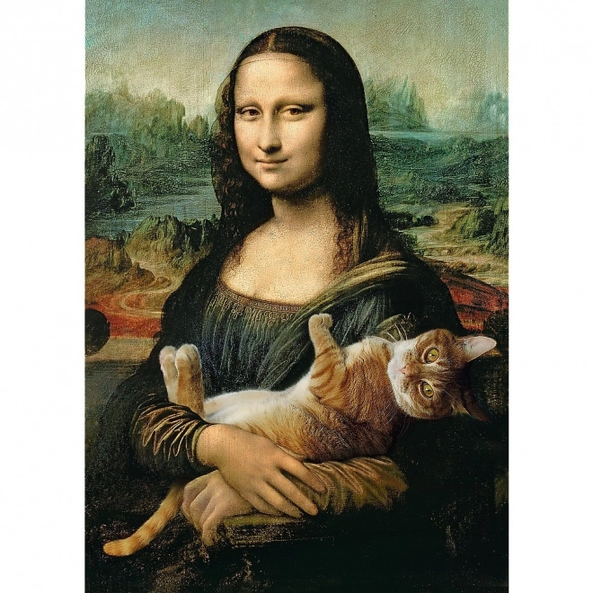 Mona Lisa und Katze Mruczek Puzzle - 500 Teile