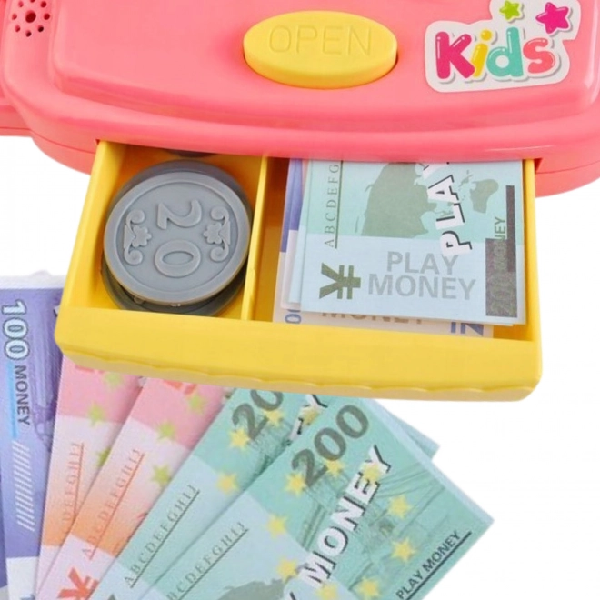 WOOPIE Kinderkasse mit Regal und Zubehör rosa