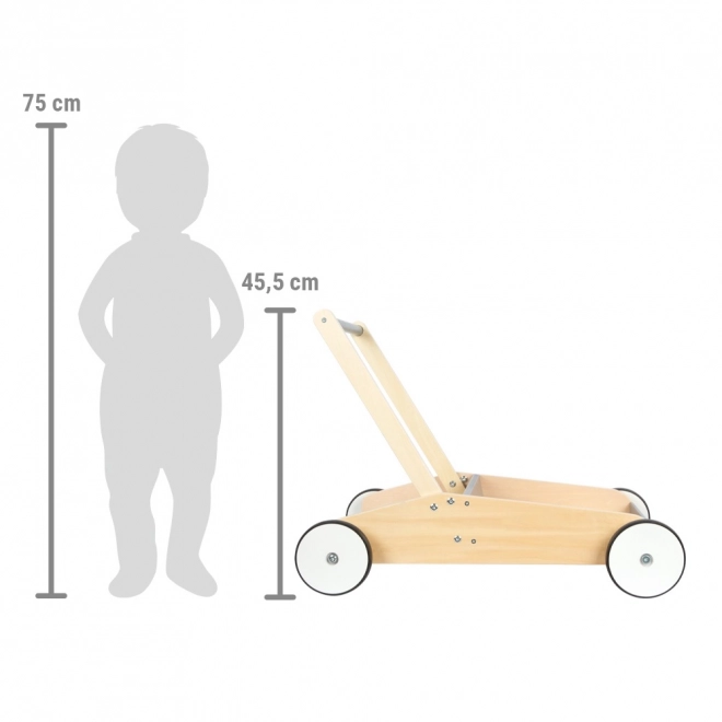 Lauflernwagen aus Holz in Schiefergrau