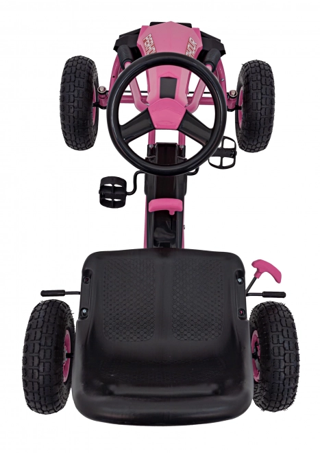 Kinder-Tret-Go-Kart Pink mit Luftreifen und Handbremse