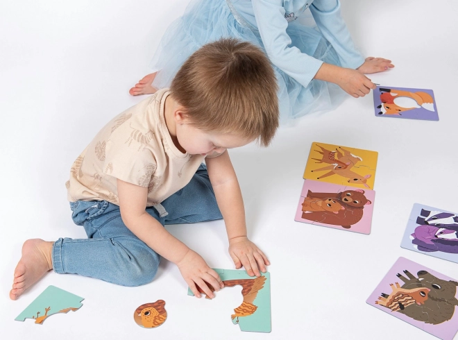 KukiKuk Großes Puzzle Tiere mit Jungen