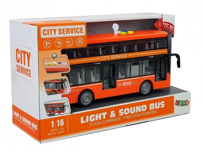 Friktionsbetriebener Doppeldecker-Bus mit Licht und Sound