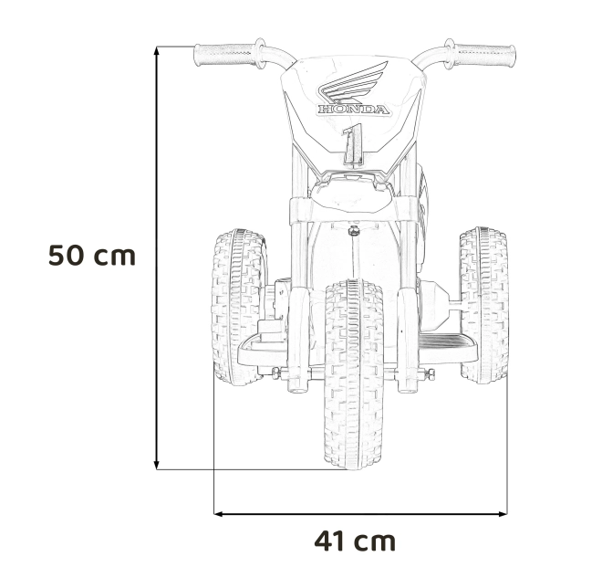 Akku-Crossbike für Kinder HONDA CRF 450R Rot mit 3 Rädern und Hupe – Rot