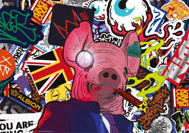 Puzzle mit Schweinemaske aus Watch Dogs: Legion