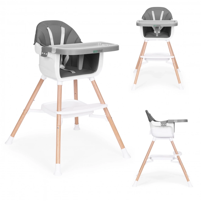 2-in-1 Kinderhochstuhl Grau von ECOTOYS