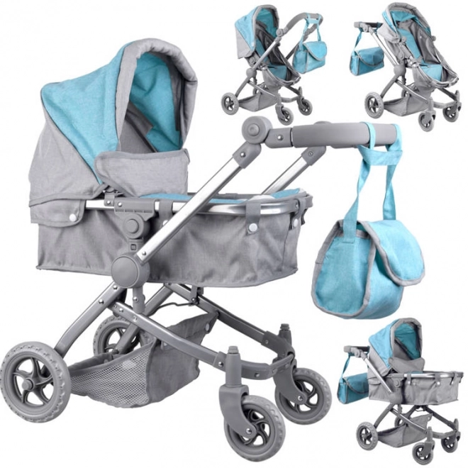 Multifunktionaler Puppenwagen 4-in-1 mit Wiege