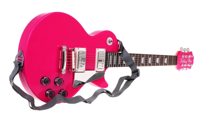 Gitarren- und Mikrofonsatz Braun – rosa