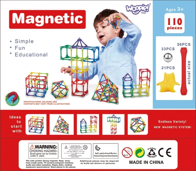 Woopie Magnetisches Konstruktionsspielzeug 110 Teile