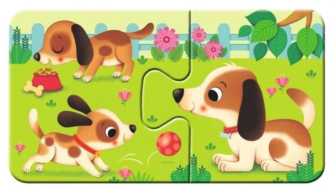 Erste Puzzles Tiere und ihre Jungen