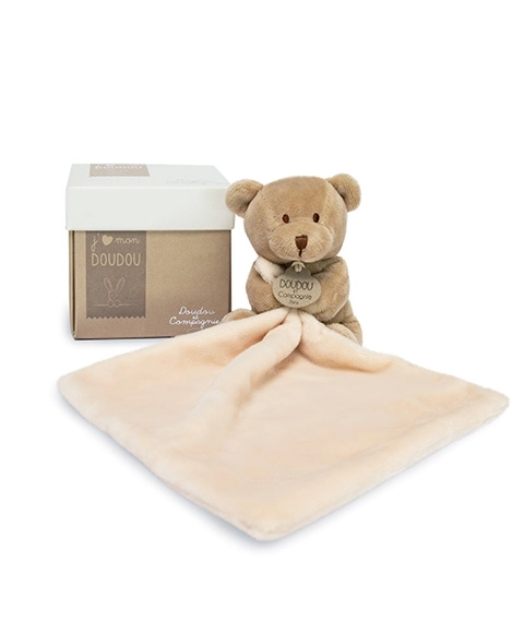 Doudou Geschenkset - Teddybär mit Schmusetuch 10 cm