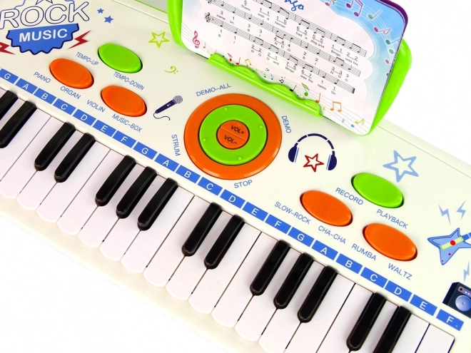 Elektrische Kinder Tastatur Piano Blau MIT Noten USB MP3