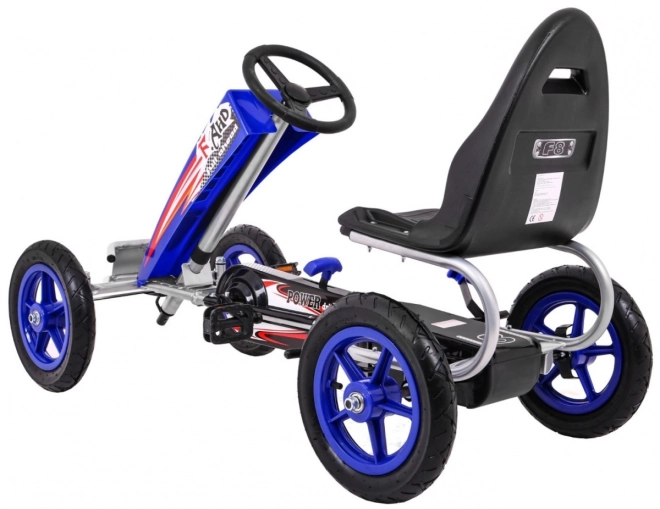 Gokart Full Ahead AIR mit Pedalen für Kinder ab 3 Jahren Blau + Sitzverstellung + Aufblasbare Räder + Handbremse
