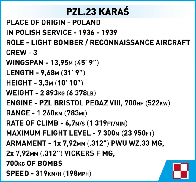 Modellbausatz PZL.23 Karaś Flugzeug