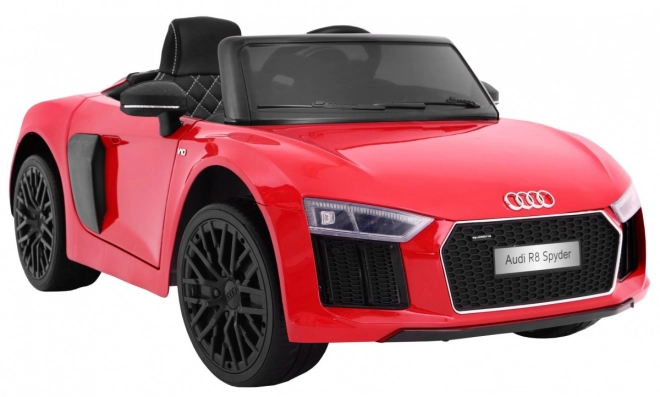 Audi R8 Spyder mit Akku Roter Lack + Fernbedienung + EVA + Langsamer Start + MP3 Radio + LED-Diode