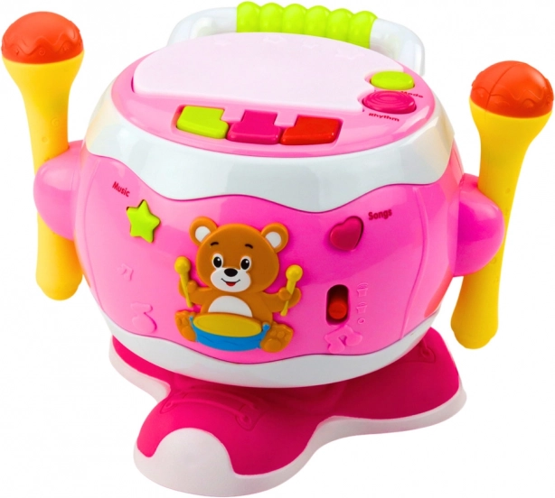 Interaktive rosa Musik Trommel für Kinder