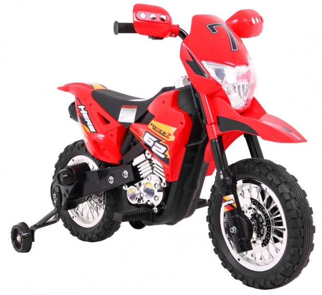 Elektrokinder Motorrad Rot mit Hilfsrädern und LED-Sounds