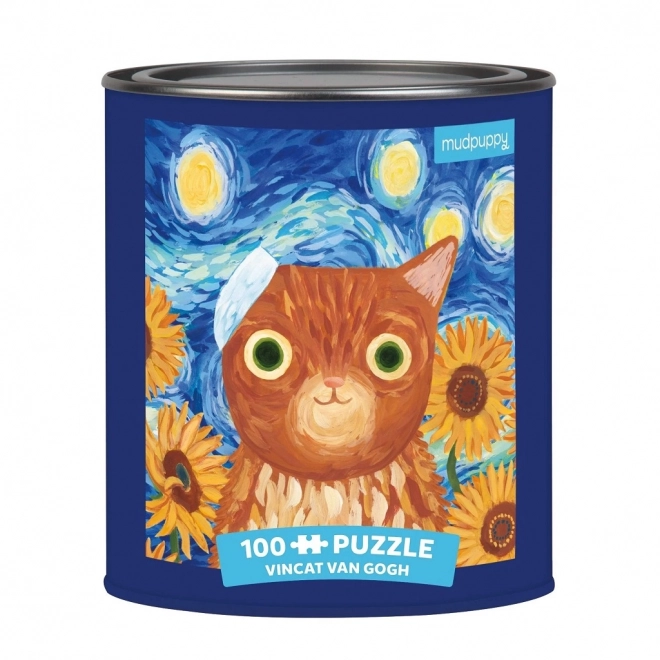 Mudpuppy Puzzle Vincent van Gogh Kunst Katzen in Dose 100 Teile