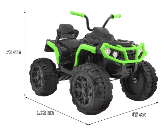 Kinder-Batterie-Quad Schwarz/Grün + EVA-Reifen + MP3-Radio + LED-Diode + sanfter Start
