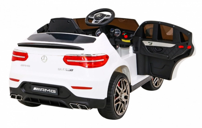 Mercedes Benz GLC63S für Kinder weiß + Fernsteuerung + 4x4 Antrieb + MP3 LED + EVA + sanfter Start