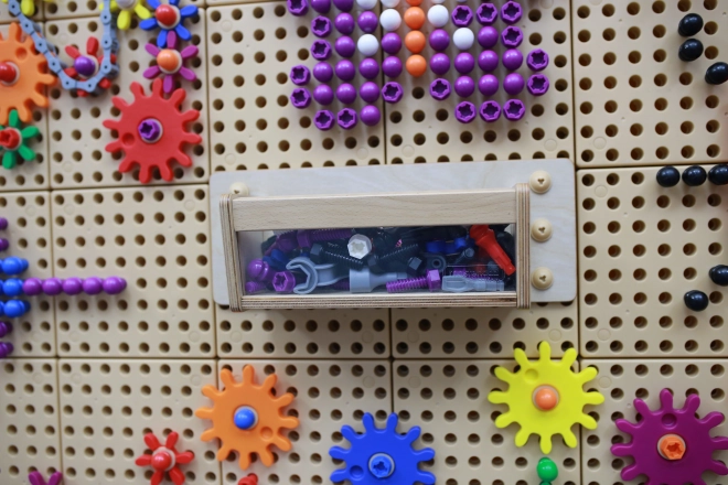 Zubehörbox mit durchsichtiger Wand für Masterkidz STEM Tafel