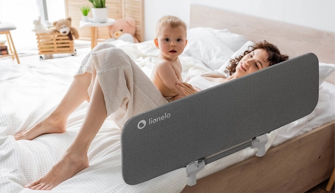 Lionelo Sicherheitsbarriere für das Bett Lora Grau Stein