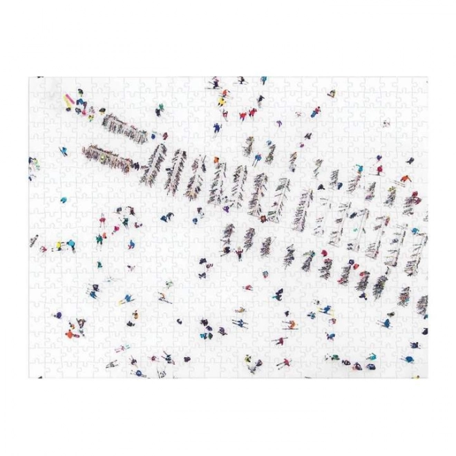 Galison Oboustranniges Puzzle Schneeszene Gray Malin