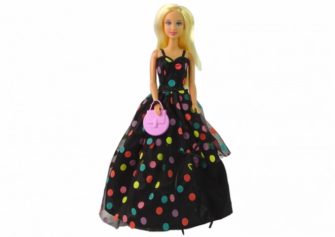Puppe Lucy mit Schwarzem Punktkleid