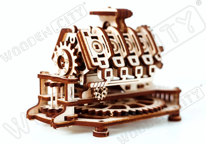 Holzmechanisches 3D-Puzzle V8 Motor