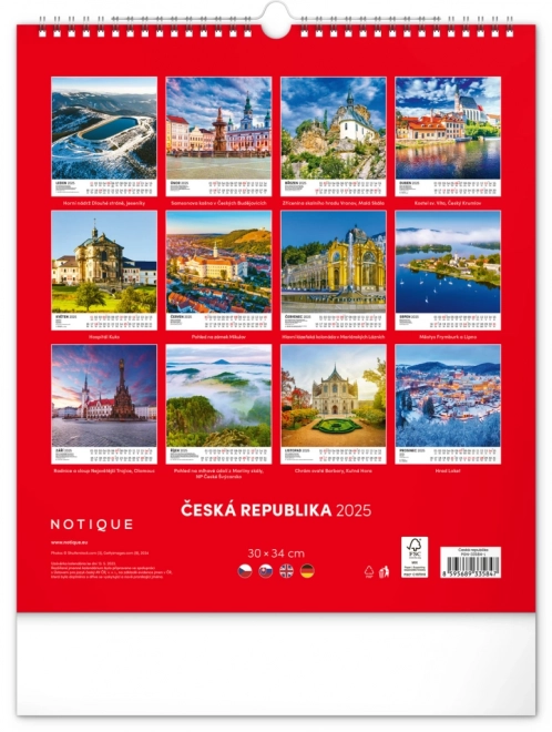 Wandkalender Tschechische Republik 2025