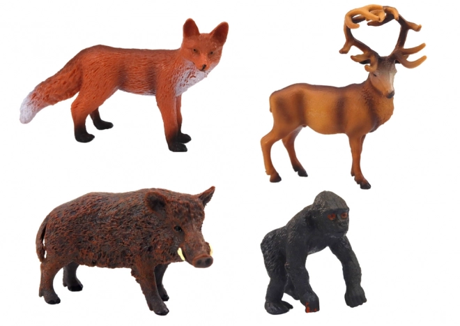 Figurenset Waldtiere Hirsch Wildschwein Fuchs Gorillja