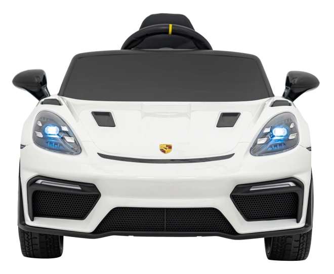 Elektrisches Spielzeugauto Porsche 718 mit MP4-Audiopanel – Weiß