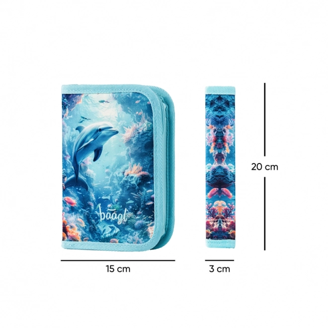Einfaches Schulmäppchen Delfin