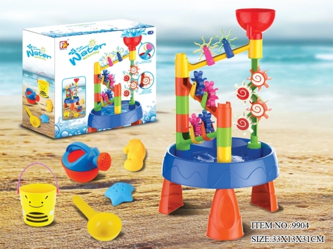 Woopie Wasserspieltisch 2-in-1 mit Wasserfall und 5 Zubehörteilen