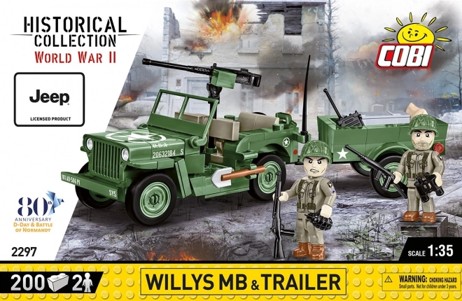 Jeep Willys MB mit Anhänger Konstruktionsspielzeug